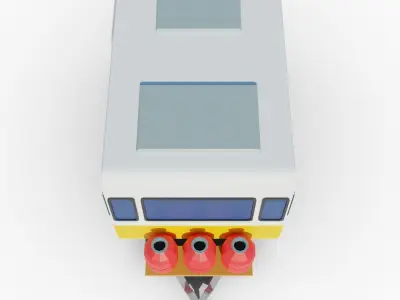 Caravan camper trailer with propane tanks Low-poly 3D model