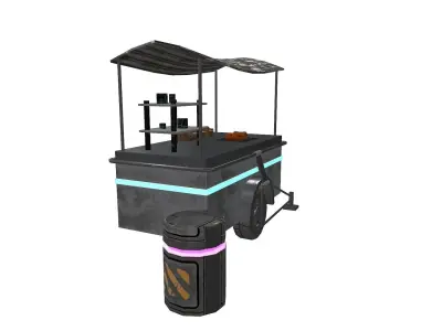Street Food Cart Free low-poly 3D model