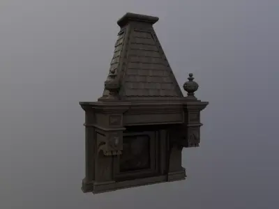 Fireplace Low-poly 3D model