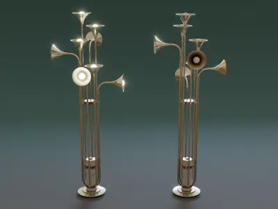 Mid-Century Lamp Low-poly 3D model