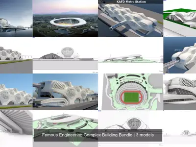 Famous Engineering Complex Building Bundle 3D Model Collection