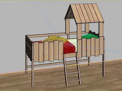 children cabin bed 1 3D model