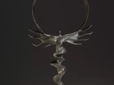 Abstract Human Ascension Sculpture 3D model
