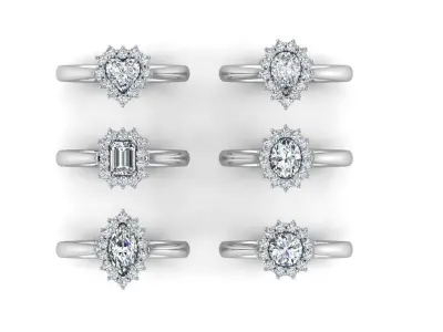 Cluster Rings Collection 3D print model