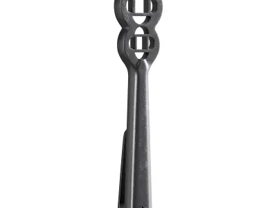 Polished Solid Aluminium Carpet Clip Stair Holder Pair 3D model