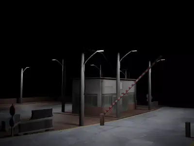 Border crossing Low-poly 3D model