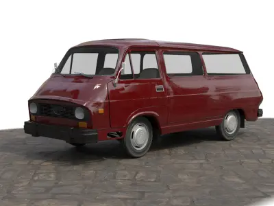 Detailed low poly van Low-poly 3D model