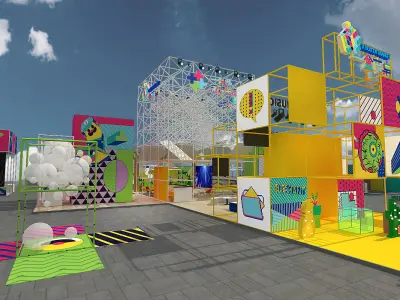 site of activity Low-poly 3D model