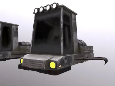 Cartoon Stylized Sci Fi Car With 2 Texture Low-poly 3D model
