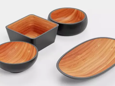 -Bamboo Bowls- Low-poly 3D model