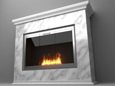 marble fireplace 3D model