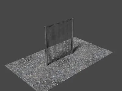 Metal Fence Low-poly 3D model