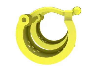 5721 luxury diamond hoop earrings 3D print model