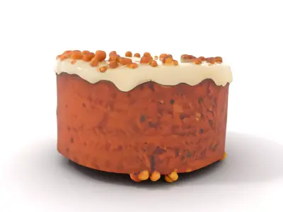 Vanilla Almond Cake model pack Low-poly 3D model