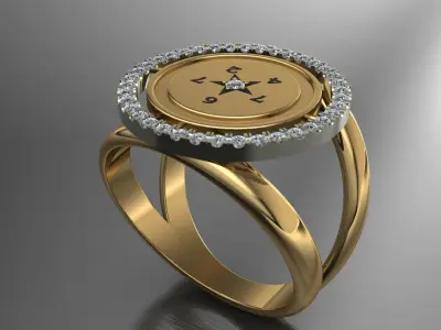 Luxury Ring with stones 3d printed model 3D print model