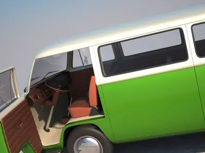  Volkswagen T2 Minibus 3D model
