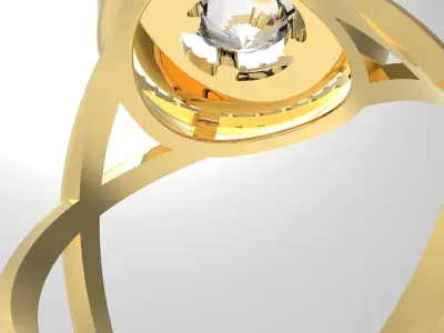 Woman Ring with stones exclusive design 3D print model