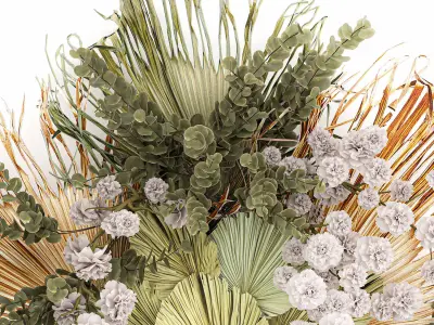 Wall decorations made of dry palm leaves 230 3D model