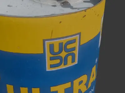 Bitumen Emulsion Drum 3D Scan Low-poly 3D model