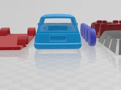 Jeep Cherokee XJ 2000 - Separate Parts STL Model 3D print model