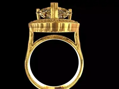 heart gem ring 3D print model