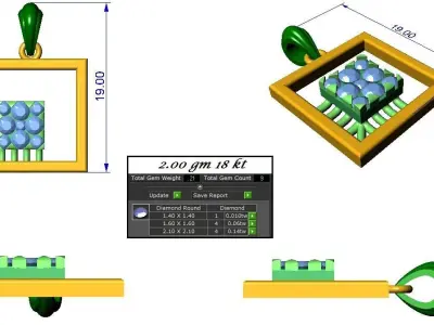 Pendant Earrings combo - 339 3D print model