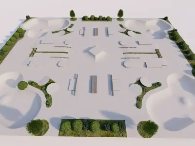 Skatepark-Skate Park PACK 3D model