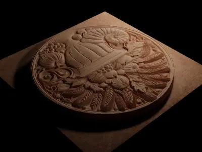 Cornucopia CNC 3d Print High Relief Sand Casting 3D print model