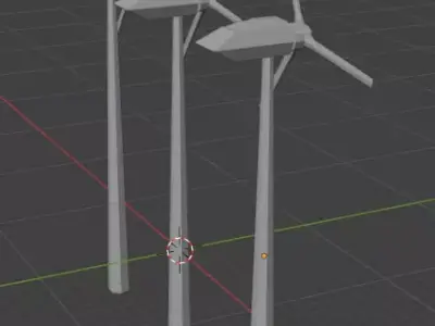Low Poly Wind Turbine 3D Model Low-poly 3D model