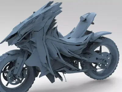 Cyberpunk sci fi drake bike  3D model