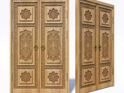 Oriental style door 3D model