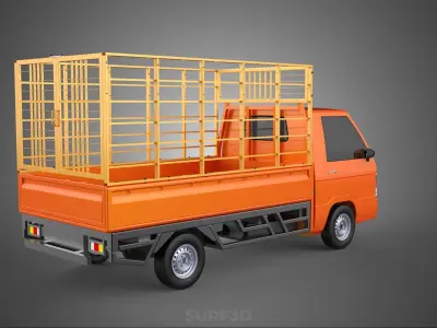 ANIMAL LIVESTOCK CATTLE POULTRY SHEEP COW PICKUP CAR TRUCK CAGE 3D model