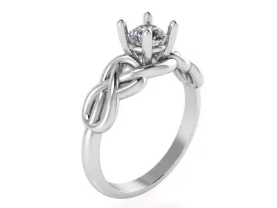 Round Diamond Twisted Ring 4027 3D print model