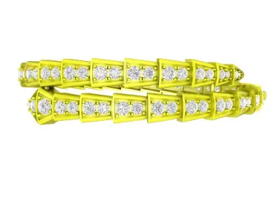 A7351 Luxury Diamond Snake Bangle Bracelets 3D Model 3D print model