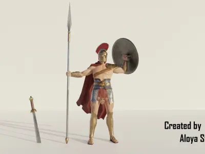 Spartan Warrior - 3D Game ready character Low-poly 3D model