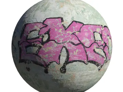 Ultra realistic Wall with Graffiti Scan 3D model