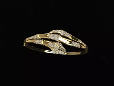  new gold braclet ring 3D print model