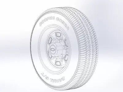 Wheels for scale model of Chevy Nova 75 14inch 3D print model