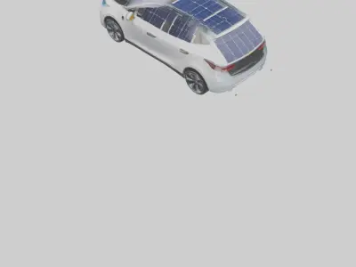 Electric Car with Solar Panels model Low-poly 3D model