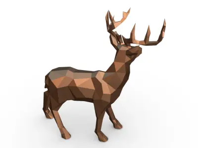 deer low poly 3D print model