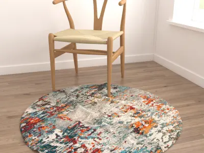 Round Rug Set 154 3D model