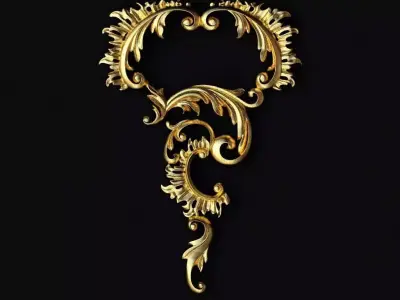 Central decor ornament for furniture 3D model 956