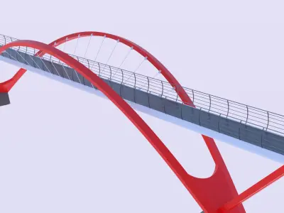 Pedestrian bridge PBR IV 3D model