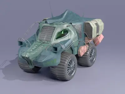 LOWPOLY CROCODILE CAR  Low-poly 3D model