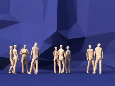 Lowpoly Super pack  People Trees Cars Low-poly 3D model