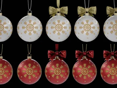 Christmas ornaments style1 3D model