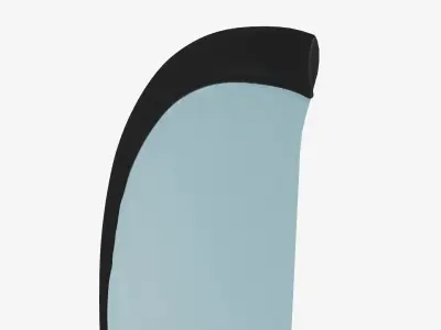 Feather type flag on flagpole 3D model