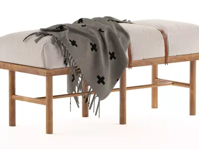 Safari Bench with blanket 3D model