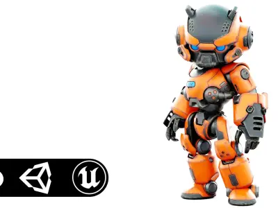 ROBO ZERO-M4  Rigged for Unreal Engine - Unity - MIXAMO 3D model