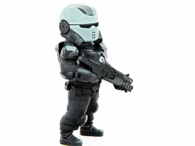 CYBER SOLDIER XC-400 Rigged for Unreal Engine - Unity - MIXAMO  3D model